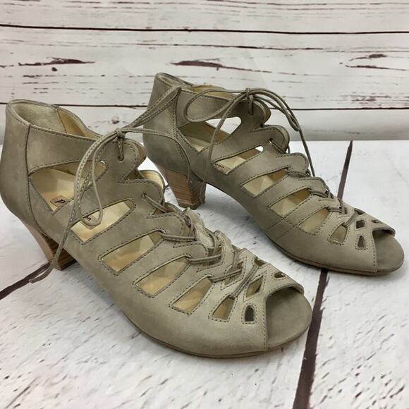 Paul Green 8 Lace-up Prague Sandals Heels - Picture 1 of 8